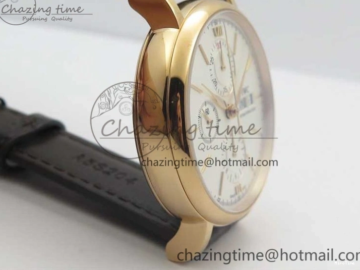 MIROTIME 0220 Efficient Portofino Chrono RG ZF 1:1 Best Edition White Dial on Brown Leather Strap A 7151